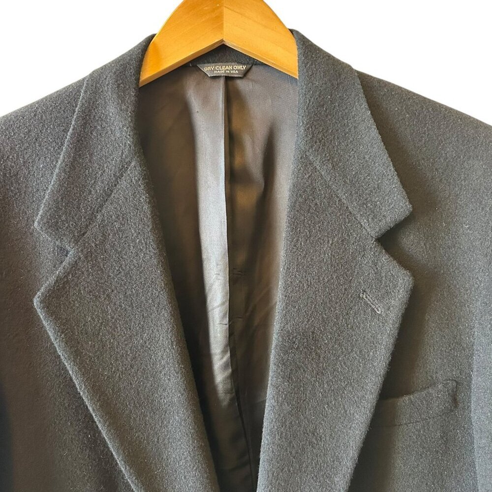 Roundtree & Yorke Black Camel Hair Blazer – Classic Men’s Jacket Size 46 L - Picture 4 of 7